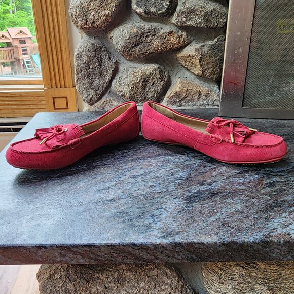 Lands' End Red Suede Loafers Size 8.5B - Picture 5 of 15